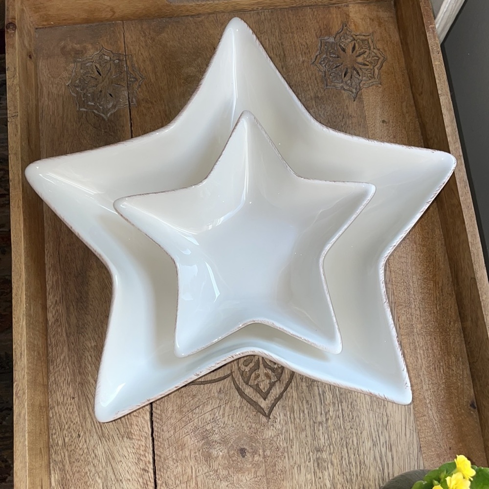 POTTERY BARN Set of 2 Rustic Star 🌟 Shaped Serving Dishes - Picture 4 of 15
